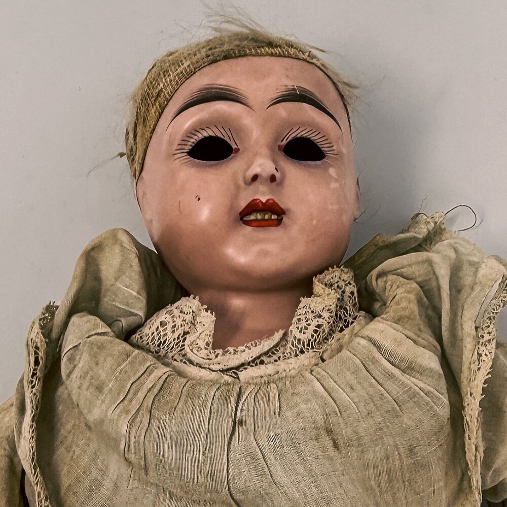 Antique Minerva Bisque Doll c1890s Victorian Haunted Gothic Oddities Creepy